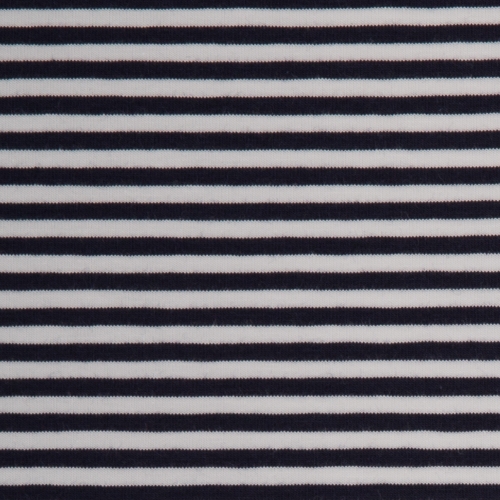 Jersey Streifen - 3 mm - Weiß/Dunkelblau